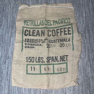 Burlap Coffee Bean Bag‎ Retrillas Del Pacifico Cafe Decor 2019-2020 Tan